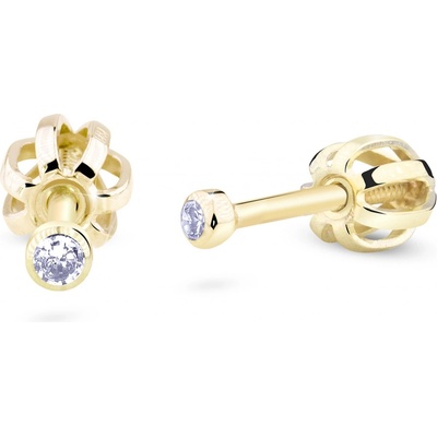 Cutie Diamonds Minimalistické kôstkové náušnice zo žltého zlata s briliantmi DZ3032-30-00-X-1