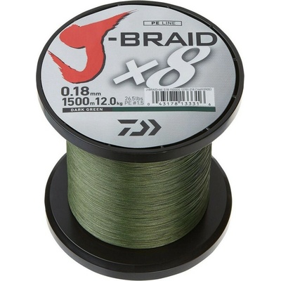 Daiwa šnúra J-Braid 8 tmavo zelená 300m 0,35mm 36kg