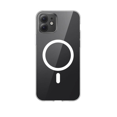 Baseus Crystal Magnetic Case Set (ARSJ010302) - поликарбонатов кейс с MagSafe и стъклено защитно покритие за дисплея за iPhone 12 (прозрачен)