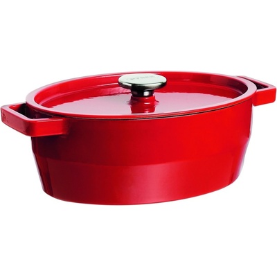 Pyrex Liatinový kastról s pokrievkou 33 x 25 cm, červená, 6 l