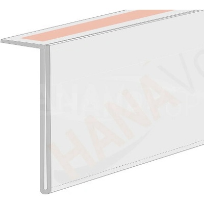 Cenovková lišta kolmá 35 čirá - 35x1000mm - čirá samolepka - 1 ks