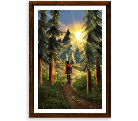 Poster Na horách - Poster 50x70cm + čierny rám (71,8€)