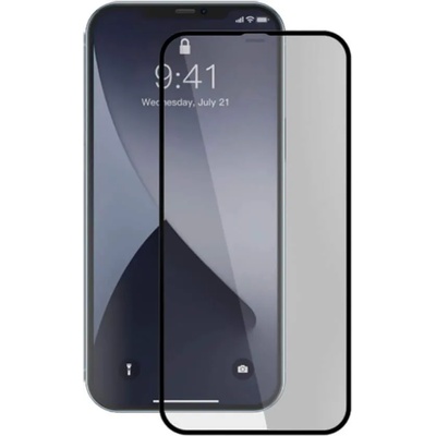 Baseus Full Screen Curved Tempered Glass (SGAPIPH61P-KA01) - стъклено защитно покритие за целия дисплей на iPhone 12, iPhone 12 Pro (прозрачен-черен) (2 броя)