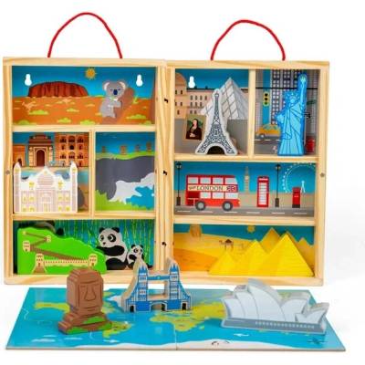 Bigjigs Toys Bigjigs Drevená cestovateľská hracia súprava