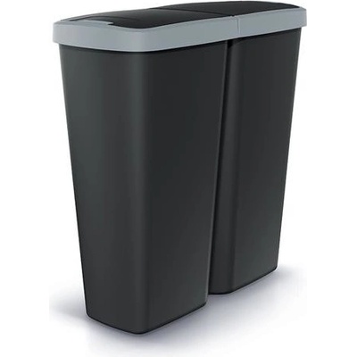 Prosperplast COMPACTA Q DUO čierny so svetlo šedým vekom 50 l