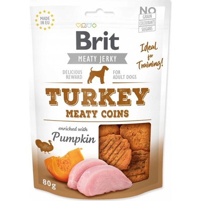 Brit Turkey Sušené pochúťky Meaty Coins morka 80 g