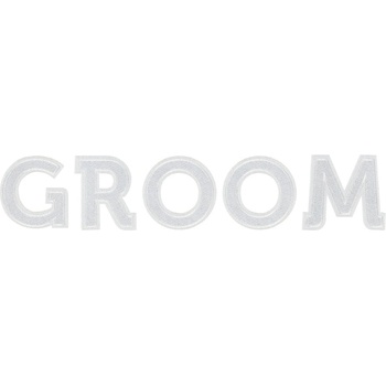 Image 1 of PartyDeco Апликация - Младоженец, Groom, бяла, 30 x 6 см