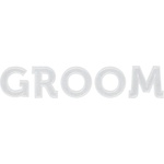 PartyDeco Апликация - Младоженец, Groom, бяла, 30 x 6 см
