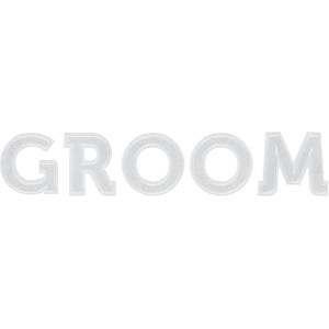 PartyDeco Апликация - Младоженец, Groom, бяла, 30 x 6 см