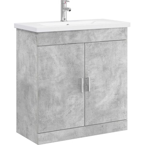 vidaXL Комплект мебели за баня Бетонно сиво 81 x 40 x 84, 5 см (3404361)
