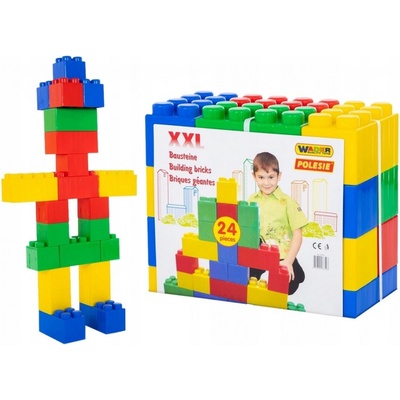 Obrovské kocky XXL sada 24 dielov WADER POLESIE pre deti 1+