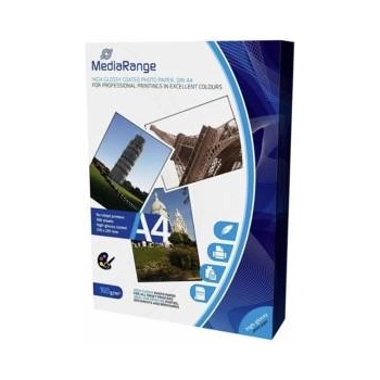 MediaRange Фото хартия MediaRange MRINK105, DIN A4, 210 x 297mm, за мастилено-струйни принтери, гланцирана, 160g, 100 страници
