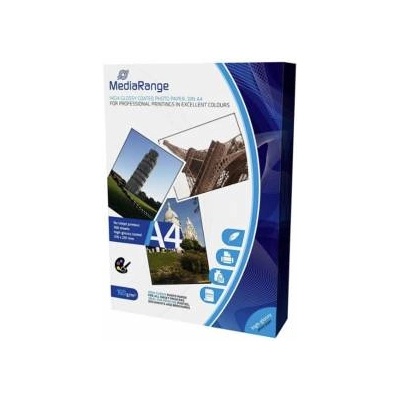 MediaRange Фото хартия MediaRange MRINK105, DIN A4, 210 x 297mm, за мастилено-струйни принтери, гланцирана, 160g, 100 страници