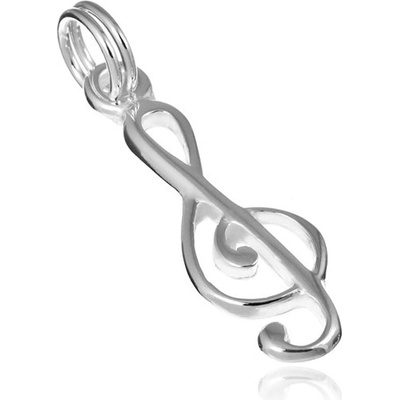 Šperky eshop Přívěsek ze stříbra 925 lesklý houslový klíč X10.05