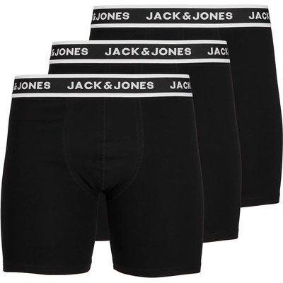 Jack and Jones Мъжки боксерки Jack and Jones Jack 3-pack Solid Boxer Briefs Plus Size Mens - Black