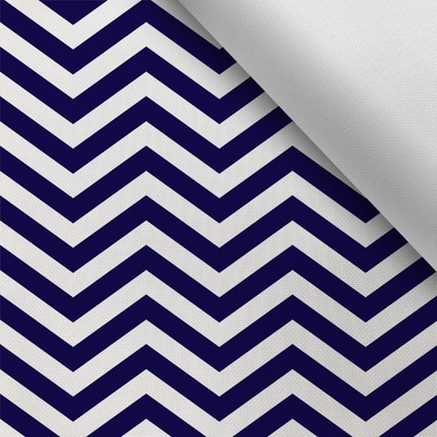 Látka s potlačou nepremokavý polyester TD/NS chevron modrý