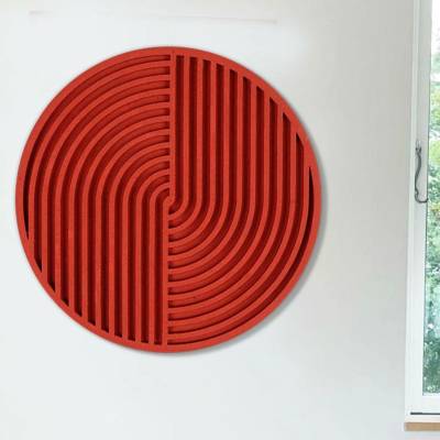 ASIR Kulatá nástěnná dekorace ART128 červená