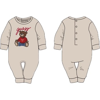 Guess Бежов гащеризон за новородено бебе с голямо цветно мече Guess