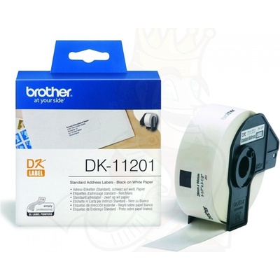 Brother DK-11201, 29mm x 90mm, papírová role, 400 etiket, bílá