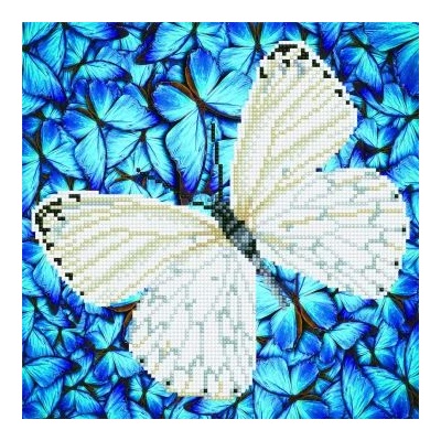 Diamond Dotz Diamond Dotz: Бяла пеперуда - 38 x 38 cm