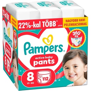 Pampers Active Baby Пелени-гащички 17kg+ XL 8 (112 бр. ) (80894754)