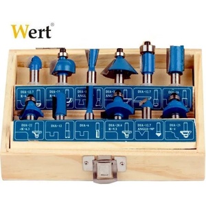 Wert Комплекти фрезери за дърво, Ф 8 мм, 12 бр (w 2504)