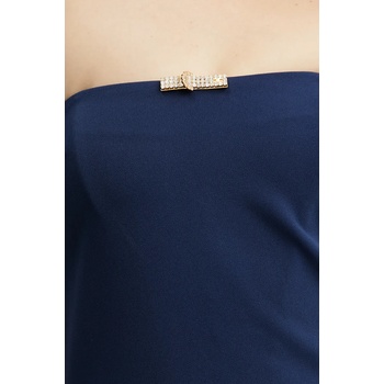 Elisabetta Franchi Рокля Elisabetta Franchi в тъмносиньо дълга със стандартна кройка ABR4652E2 (ABR4652E2)