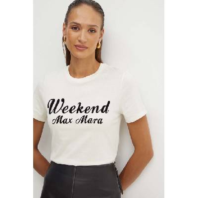 Памучна тениска Weekend Max Mara в бежово 2425976031600 (2425976031600)