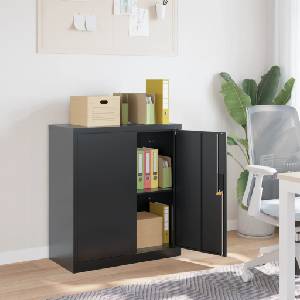 vidaXL Шкаф за папки антрацит 79x40x90 см стомана (339735)