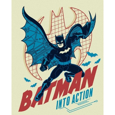 Zuty Batman v akci 40 x 50 cm vypnuté plátno na rám 8596530135531