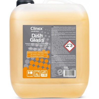 Clinex DishGlass Tekutina do myček na čištění skla odstraňuje usazeniny z kávy a čaje 10 l