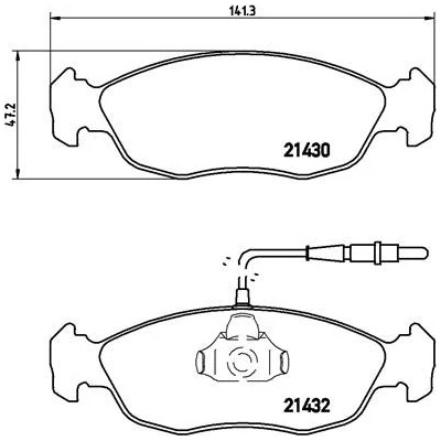 BREMBO Sada brzdových platničiek kotúčovej brzdy P61054