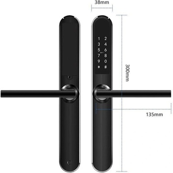 TTLock електронна смарт брава за врати с AL и PVC профили цвят черен - ASD S31A (CNL011)