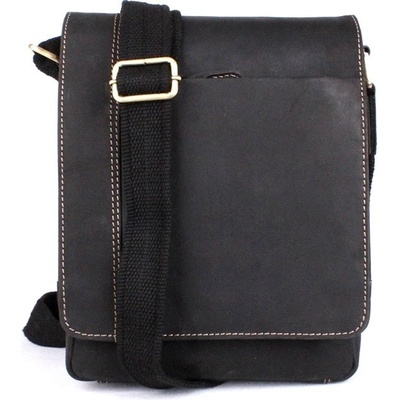 HGL Středně velká pánská kožená Crossbody taška HGL no. 6025 černá