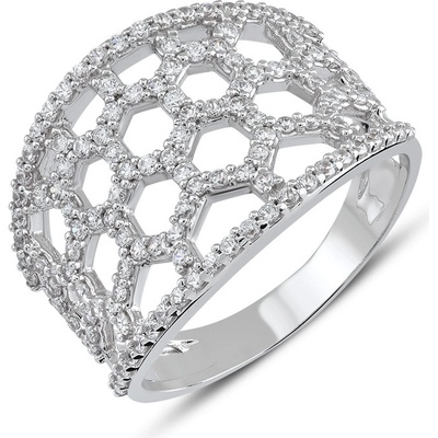 Lillian Vassago Prsten se zirkony z bílého zlata LLV22 GR007W