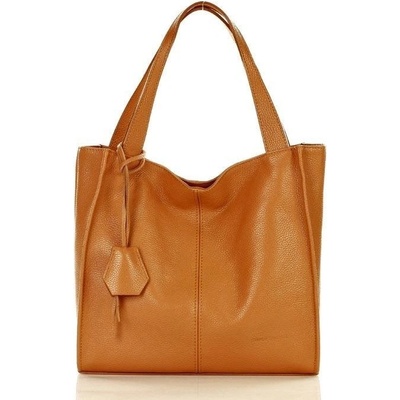Mazzini kožená shopper kabelka Portofino Max camel s139m