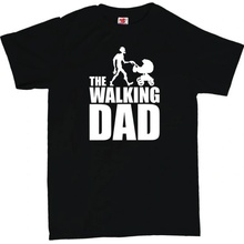 The walking dad pánské tričko s potiskem 401 černá black bílá