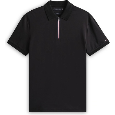 Tommy Hilfiger Блуза с яка Tommy Hilfiger Signature Zip Placket Polo Shirt - Black BDS