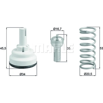 Termostat, chladivo MAHLE TX 182 87D