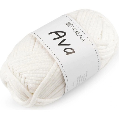 Pletací příze Ava / kulatá k výrobě tašek a košíků 100 g, střední, 1 Off White