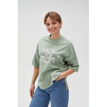 Moodo Маслинена дамска тениска Moodo | Zelen | ЖЕНИ | XS
