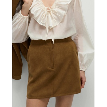 Marks & Spencer Мини пола А-линия с велурен вид Marks & Spencer кафяв Marks & Spencer | Kafyav | ЖЕНИ | 10