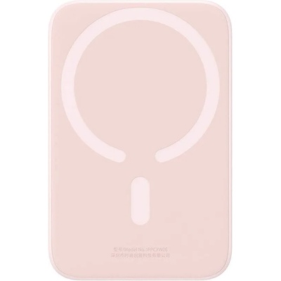 Baseus Magnetic Wireless Charging Power Bank 6000 mAh 20W (PPCX020004) - преносима външна батерия с USB-C порт и безжично зареждане с MagSafe (розов)
