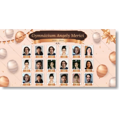 Personal Banner na stužkovú s fotkami - Light gold Rozmer banner: 130 x 65 cm