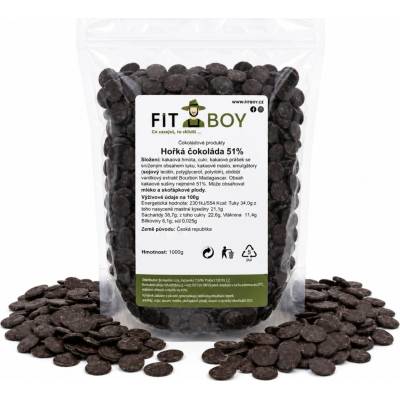 Fitboy Horká čokoláda 51% 1000g