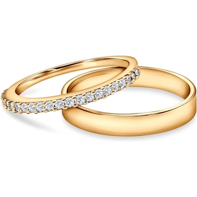SAVICKI Брачни халки Share Your Love: злато, лабораторни диаманти, плоски, 1, 5 мм и 3 мм