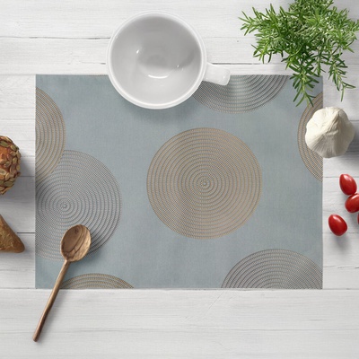 Biante Sametové prostírání Tamara TMR-058 Designové kruhy na modrošedém 30x40 cm