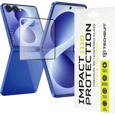 Techsuit Стъклен протектор за Samsung Galaxy Z Flip8 - 111D Full Cover / Full Glue Glass - Techsuit - Черен