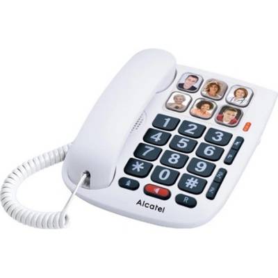 Alcatel tmax10 plus стационарен телефон с големи бутони, БЯЛ (tmax10plus_w)