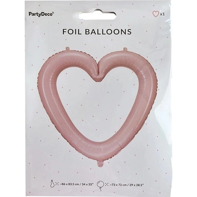 PartyDeco 73 cm fóliový balónek Rámeček Srdce